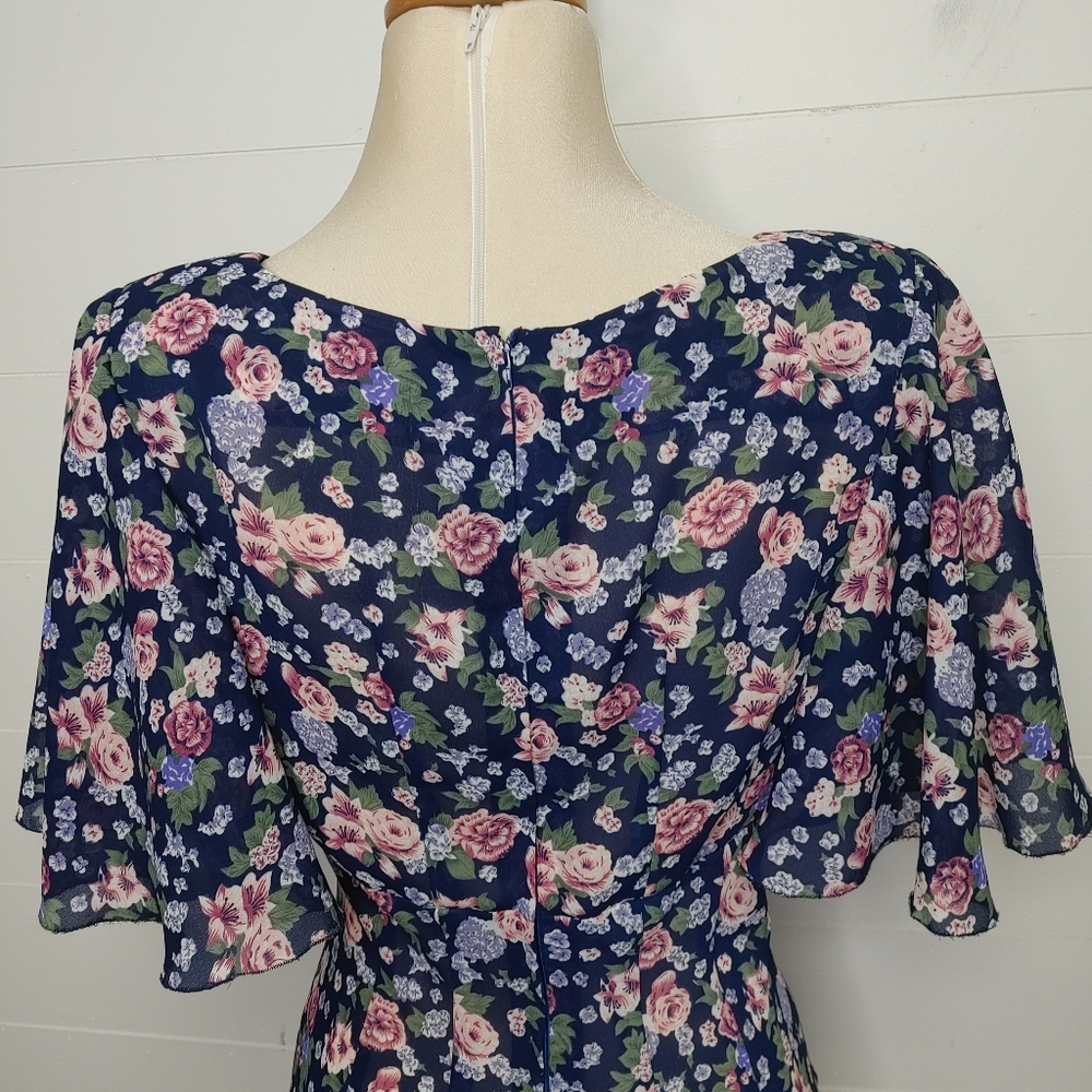 Vintage floral midi/maxi dress dress size S - Picture 6 of 11